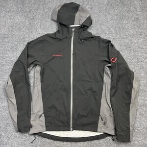 Mammut Jacket Mens Large Gray Drytech Premium Hooded Waterproof Shell Outdoor XL